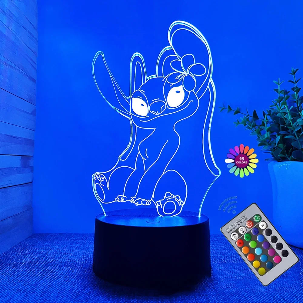3D Illusion Stitch Night Light with Remote Control and Smart Touch