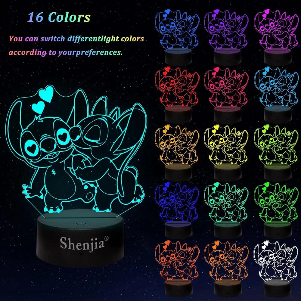 3D Illusion Stitch Night Light with Remote Control and Smart Touch
